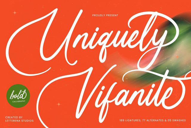 Uniquely Vifanite - Bold Calligraphy Font Font Letterena Studios 