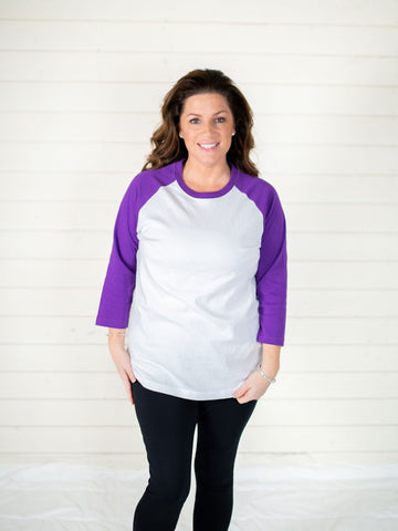 Unisex Adult Raglans | Blanks for HTV, DTF Transfers & Heat Transfers Physical ARB Blanks Purple XS 