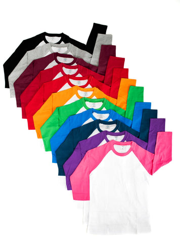 Unisex Adult Raglans | Blanks for HTV, DTF Transfers & Heat Transfers Physical ARB Blanks 