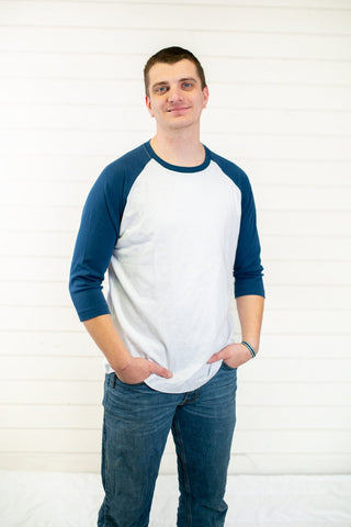 Unisex Adult Raglans | Blanks for HTV, DTF Transfers & Heat Transfers Physical ARB Blanks Navy XS 