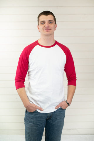 Unisex Adult Raglans | Blanks for HTV, DTF Transfers & Heat Transfers Physical ARB Blanks Crimson XS 