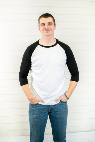 Unisex Adult Raglans | Blanks for HTV, DTF Transfers & Heat Transfers Physical ARB Blanks Black XS 