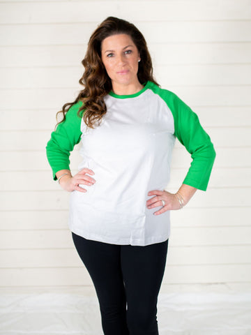 Unisex Adult Raglans | Blanks for HTV, DTF Transfers & Heat Transfers Physical ARB Blanks Green XS 