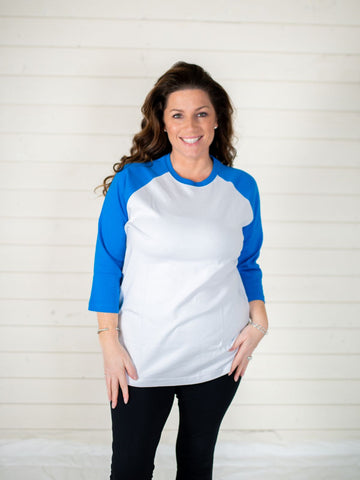 Unisex Adult Raglans | Blanks for HTV, DTF Transfers & Heat Transfers Physical ARB Blanks Blue XS 