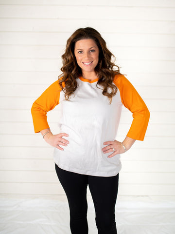 Unisex Adult Raglans | Blanks for HTV, DTF Transfers & Heat Transfers Physical ARB Blanks Orange XS 