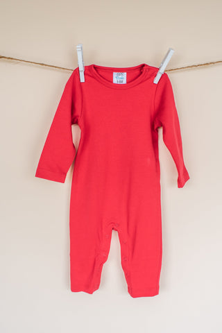 Unisex Long Sleeve Rompers Rompers ARB Blanks Red 3-6 Month 