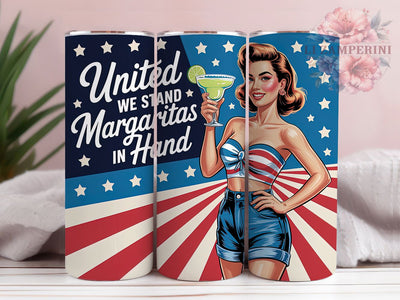 United We Stand 20oz Tumbler Wrap, Margaritas In Hand, Stylish Woman Design, American Flag Sublimation, Patriotic USA Wrap, 20oz Tumbler Design, PNG Tumbler Wrap Sublimation Li Zamperini 
