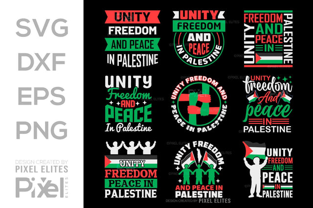 Unity Freedom And Peace In Palestine SVG Free Palestine Tshirt Bundle Palestine Quote Design, PET 00361 SVG ETC Craft 