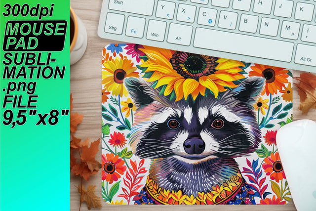 unleash your creativity! , Crisp PNG file for mouse pads, Raccon Sublimation HoodArtCraft 