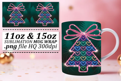 unleash your creativity today! , Customizable mug wraps, Neon Xmas Sublimation afrosvg 