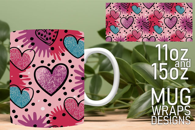 Unlock your artistic side, beautiful mug wrap templates! , Heart Sublimation HoodArtCraft 