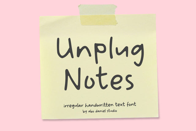 Unplug Notes Font Abo Daniel Studio 