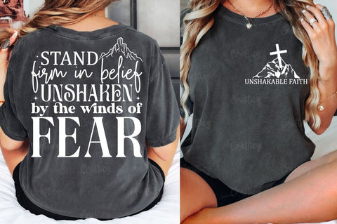 Unshakable faith Front and Back SVG T shirt Design SVG Designangry 