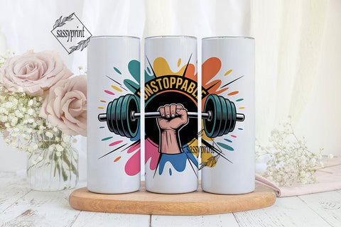 Unstoppable Fitness 20oz Tumbler Design Sublimation sassyprint 