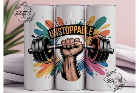 Unstoppable Fitness 20oz Tumbler Design Sublimation sassyprint 