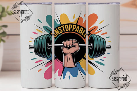Unstoppable Fitness 20oz Tumbler Design Sublimation sassyprint 