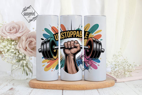 Unstoppable Fitness 20oz Tumbler Design Sublimation sassyprint 