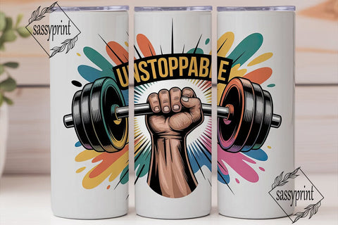 Unstoppable Fitness 20oz Tumbler Design Sublimation sassyprint 