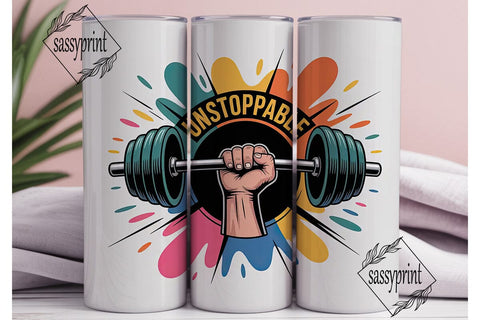 Unstoppable Fitness 20oz Tumbler Design Sublimation sassyprint 