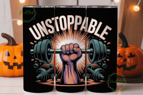 Unstoppable Gym 20oz Tumbler Wrap Sublimation PixelChick 