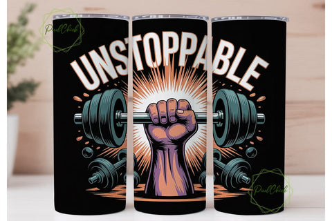 Unstoppable Gym 20oz Tumbler Wrap Sublimation PixelChick 