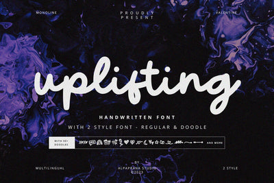 Uplifting - Handwritten Font Font Alpaprana Studio 
