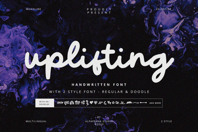 Uplifting - Handwritten Font Font Alpaprana Studio 
