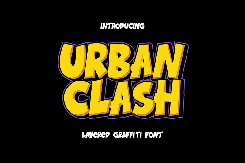 Urban Clash - 3d Layered Street Style Font Mozzatype 