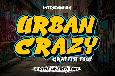 Urban Crazy - 3d Layered Graffiti Font Font Mozzatype 
