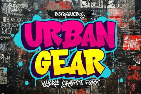 Urban Gear - Extruded Graffiti Font Font Mozzatype 