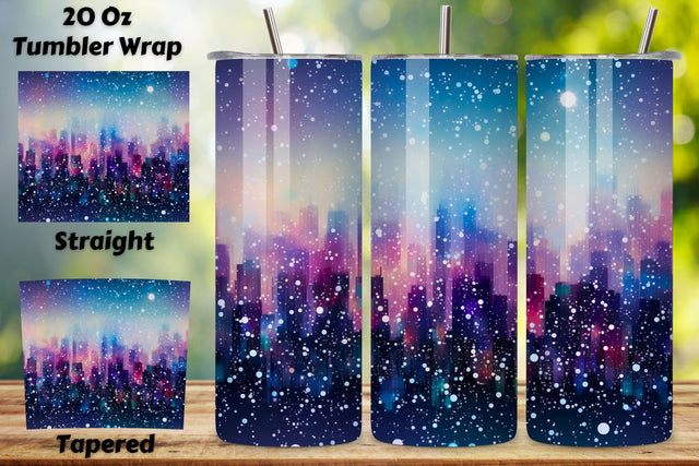 Urban Glow Fade Tumbler wrap, Seamless Wrap PNG Sublimation FloridPrintables 