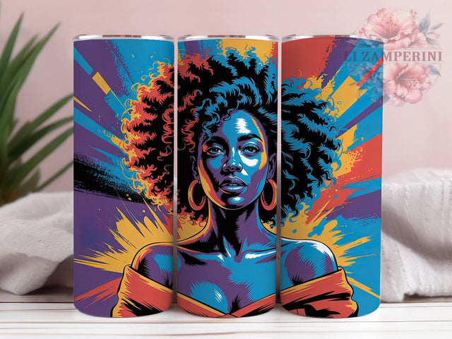Urban Graffiti Black Woman Tumbler, Beautiful Design, Graffiti Art, Afro American, Urban Style, 20Oz Tumbler, Sublimation Wrap Sublimation Li Zamperini 
