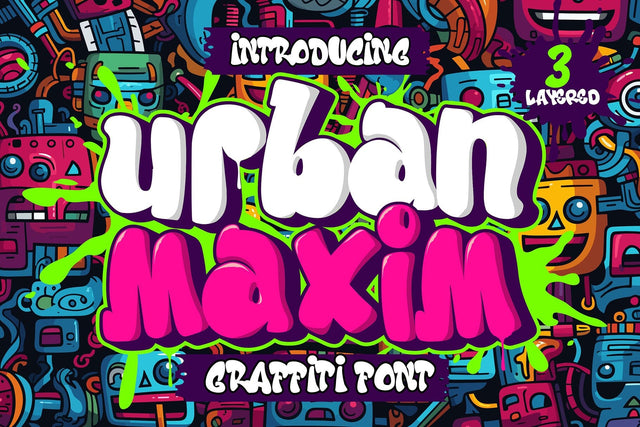 Urban Maxim - 3d Layered Graffiti Font Font Mozzatype 