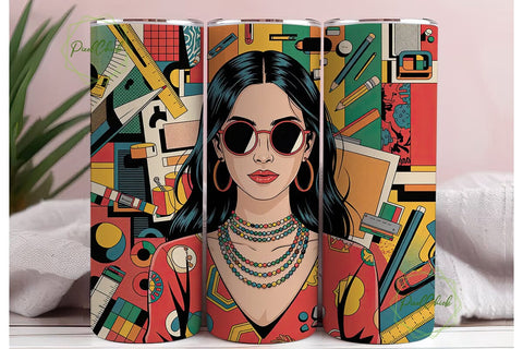 Urban Pop Art Girl 20oz Tumbler Wrap Sublimation PixelChick 