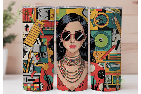 Urban Pop Art Girl 20oz Tumbler Wrap Sublimation PixelChick 