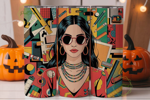 Urban Pop Art Girl 20oz Tumbler Wrap Sublimation PixelChick 