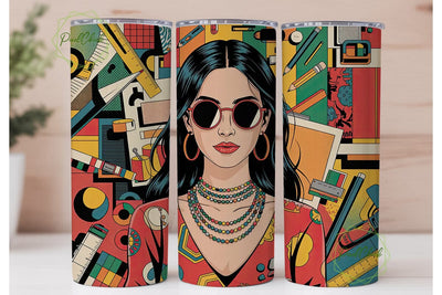 Urban Pop Art Girl 20oz Tumbler Wrap Sublimation PixelChick 