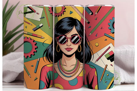 Urban Pop Art Girl 20oz Tumbler Wrap Sublimation PixelChick 