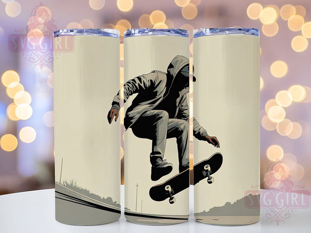 Urban Skater Street Life Tumbler, Skateboard Lover Gift, Street Sport Design, Skate Life Present, Board Rider Tumbler, Skating Sport Gift, Urban Sport Cup Sublimation SvggirlplusArt 