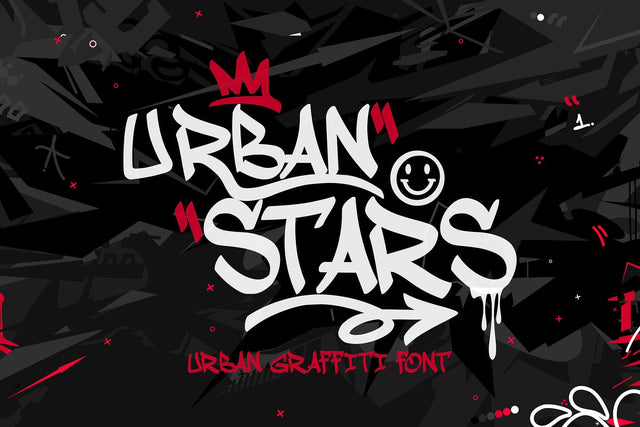 Urban Stars - Swash Handlettering mono Graffiti font Font Mozzatype 