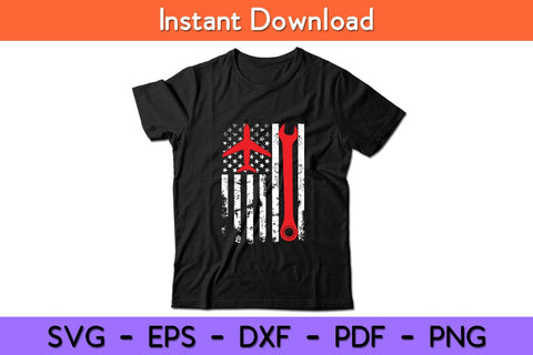 US Flag Airplane Mechanic Tools Aviation Technician Plane Lover Svg SVG artprintfile 