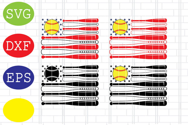 US Flag Baseball Bat Svg, Softball Ball Svg, Baseball Cut File, Sport Svg, Jpg, Eps, Dxf Files SVG DigitalSvgFiles 