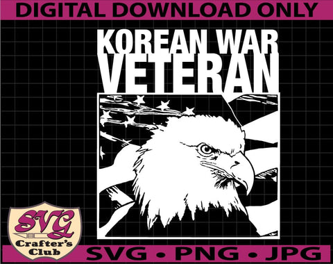 US Military Veteran WW2 Korean War Vietnam Desert Storm Eagle Head Flag SVG Design SVG SVG Crafter's Club 