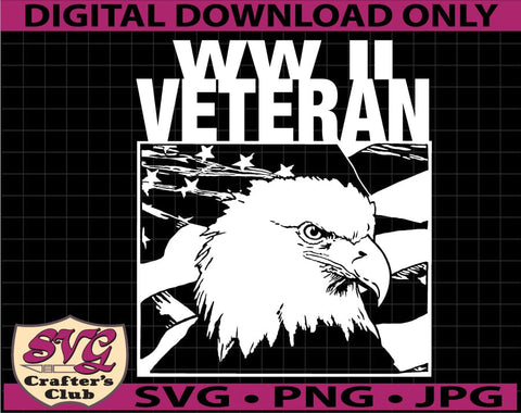US Military Veteran WW2 Korean War Vietnam Desert Storm Eagle Head Flag SVG Design SVG SVG Crafter's Club 