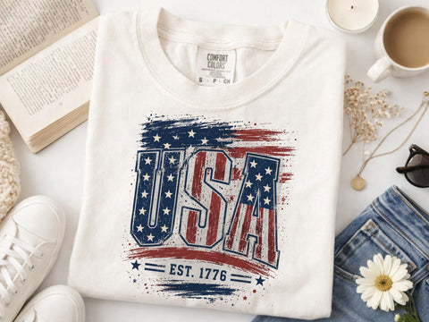 USA 1776 Png, Distressed Fourth Of July Png SVG DesignDestine 
