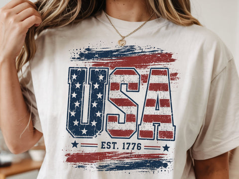 USA 1776 Png, Distressed Fourth Of July Png SVG DesignDestine 