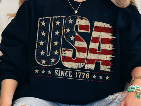 USA 1776 Png, Distressed Fourth Of July Png SVG DesignDestine 