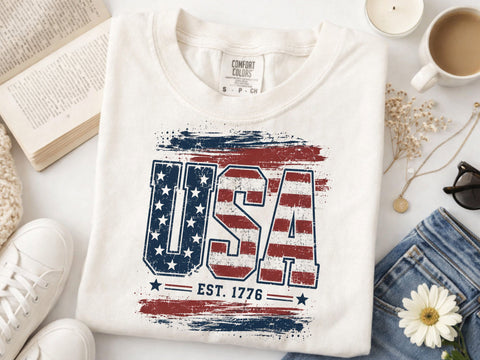 USA 1776 Png, Distressed Fourth Of July Png SVG DesignDestine 