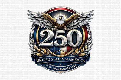 USA 250 Anniversary PNG America 250 Celebration Eagle Design SVG BillahCrafts 