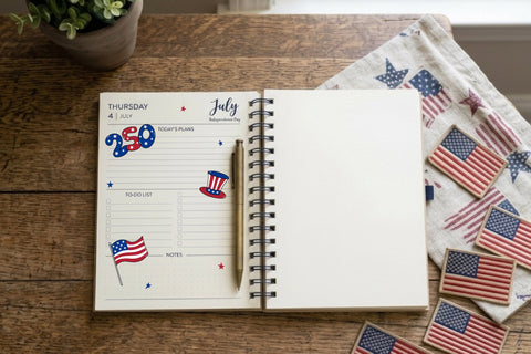 USA 250 Clipart PNG SVG | July 4 Independence Day Clip Art Bundle | American Flag, Uncle Sam Hat, Fireworks | United States Illustrations SVG AnnaViolet_store 